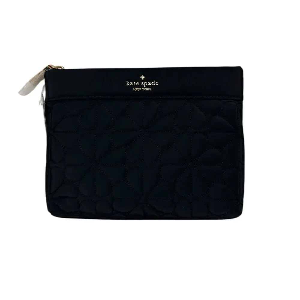 Kate Spade Spade Flower Quilted Cosmetic Pouch Black